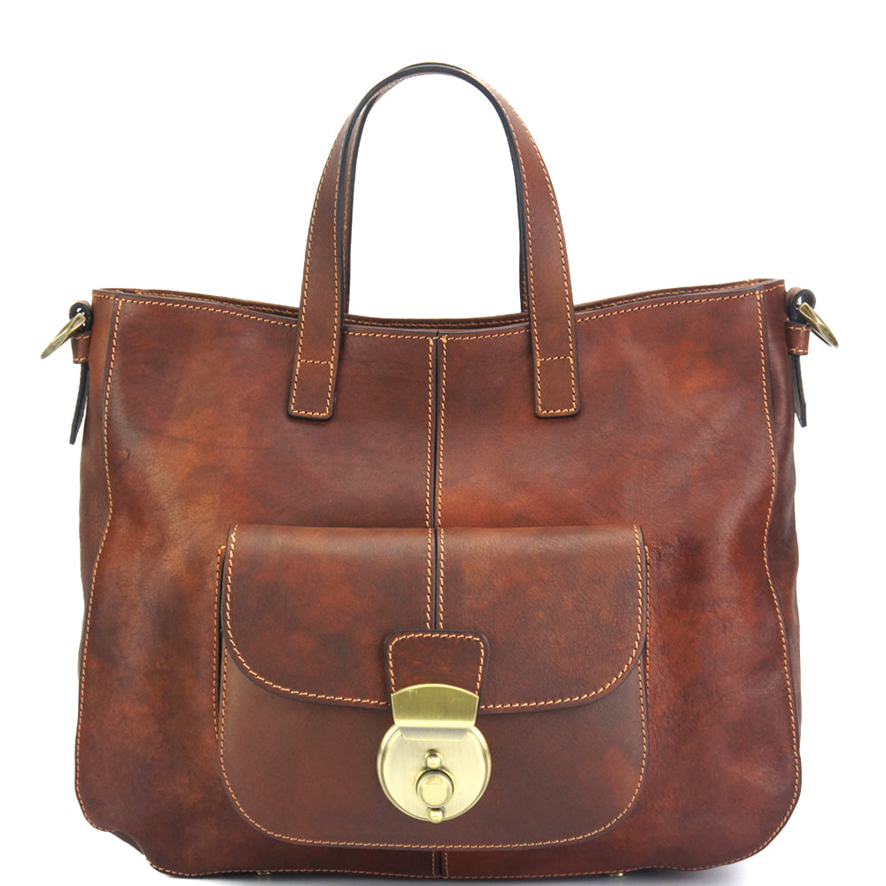 Duomo brown leather shoulder bag