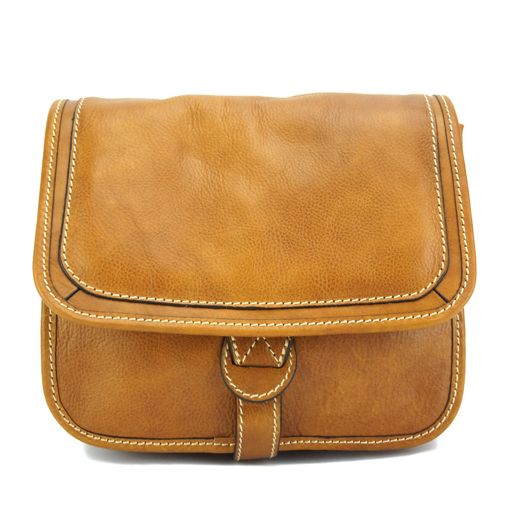 Marilena Leather Shoulder Bag. Sleek design, long strap, spacious interior & secure closure. Italian-crafted.
