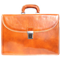 Leather briefcase with three compartments-20