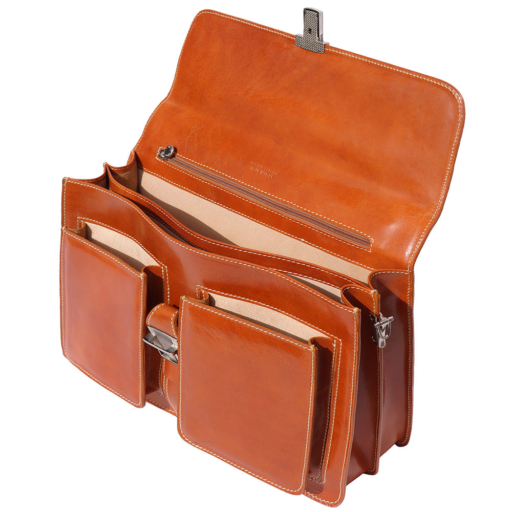 Leather briefcase with two compartments-21