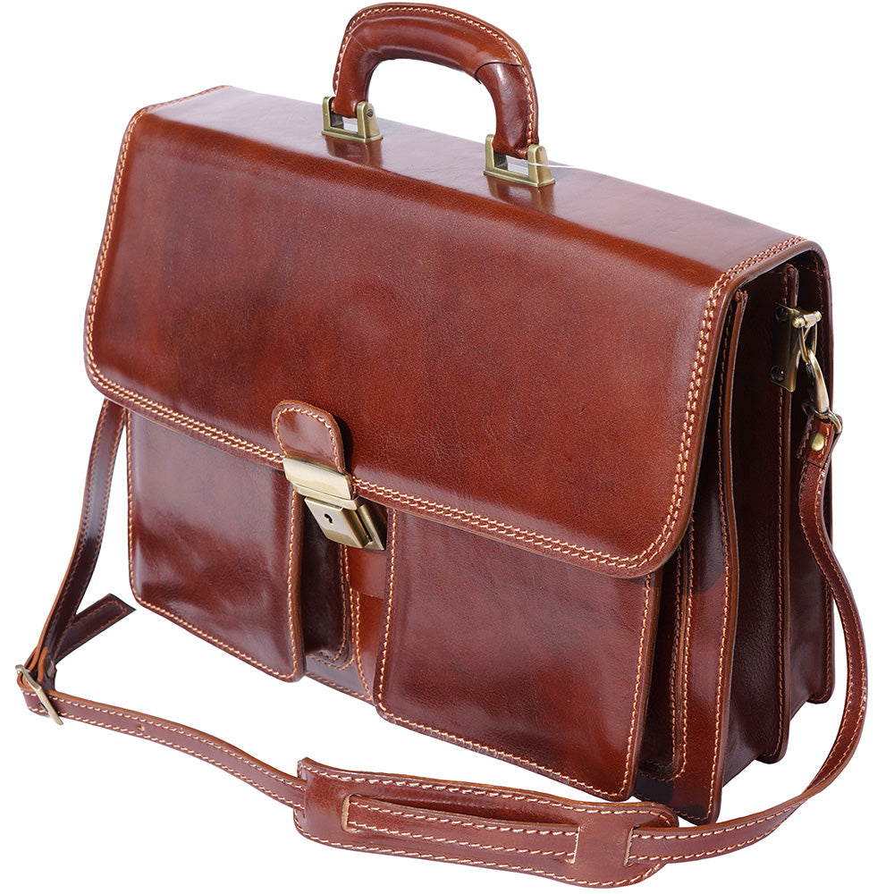 Leather briefcase with two compartments-4