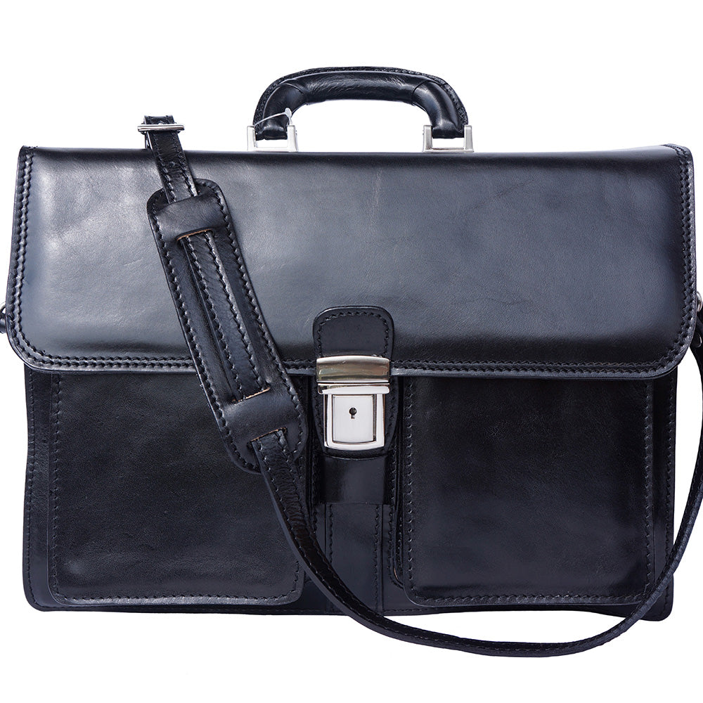 Leather briefcase with two compartments-25