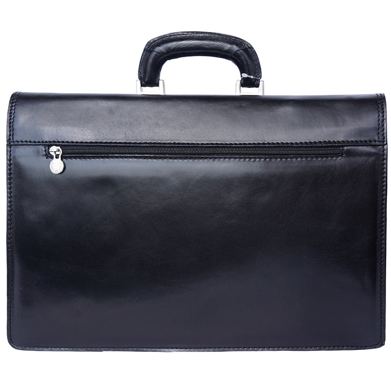 Leather briefcase with two compartments-8