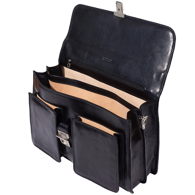 Leather briefcase with two compartments-10