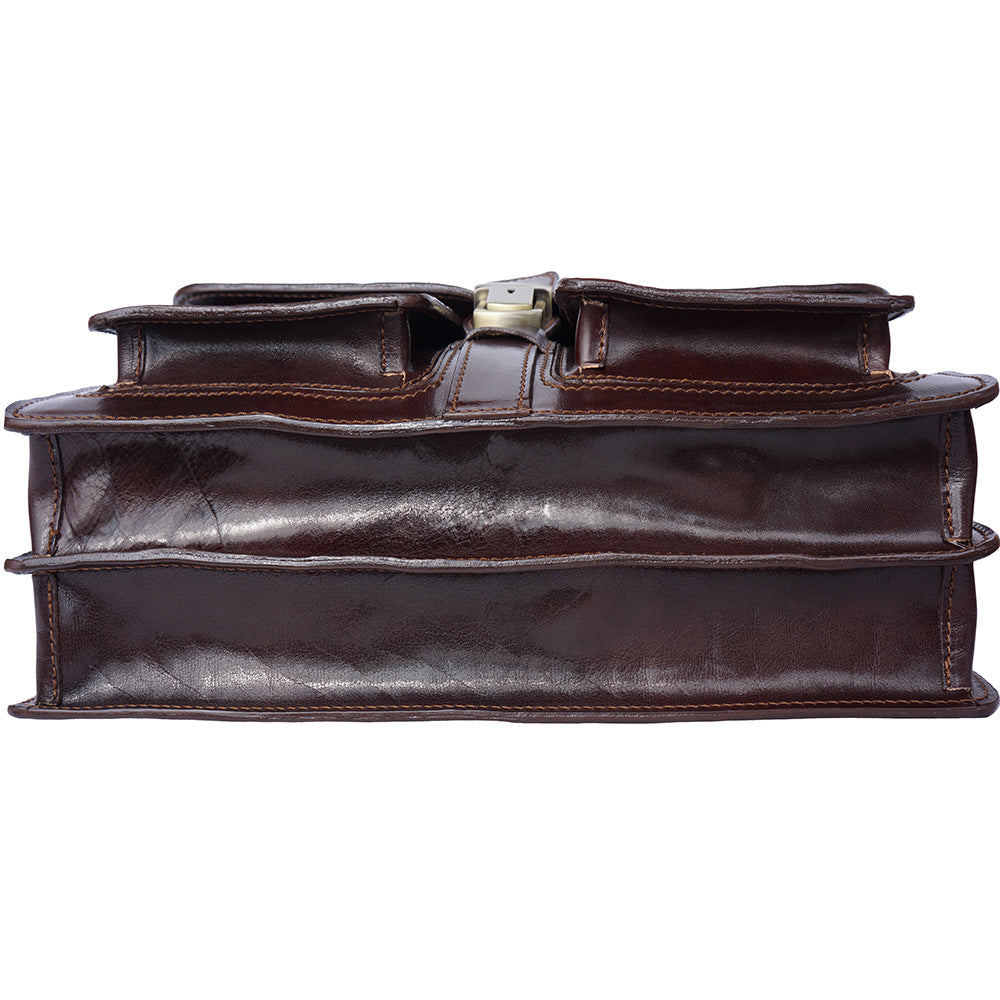 Leather briefcase with two compartments-14