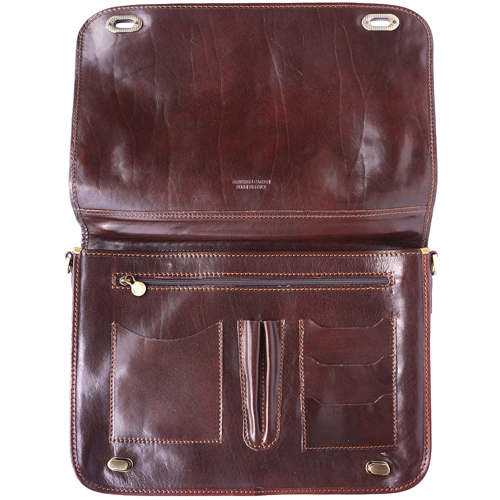 Leather briefcase with two compartments-14