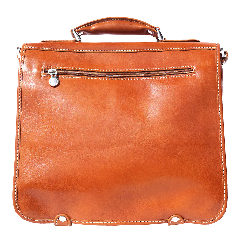 Leather briefcase with two compartments-0