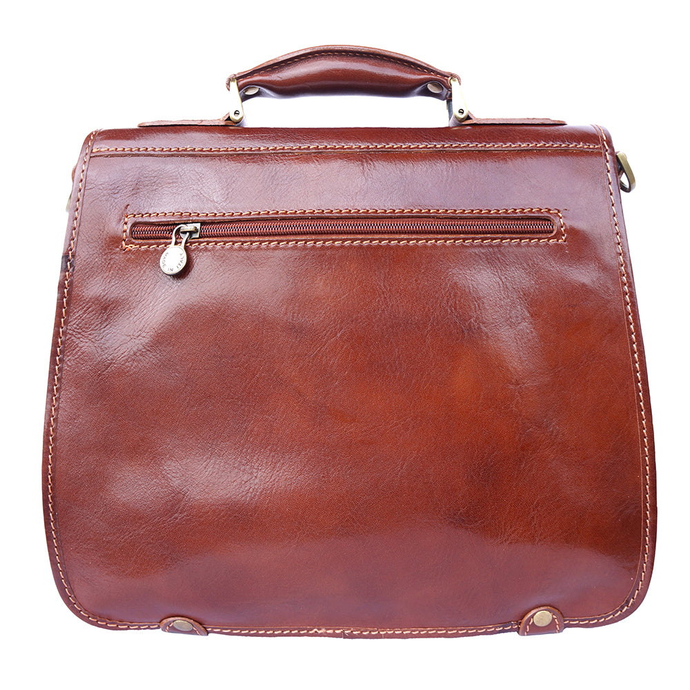 Leather briefcase with two compartments-17