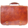 Leather briefcase in two compartments with double pockets on the front-26