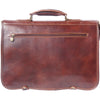 Leather briefcase in two compartments with double pockets on the front-1
