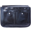 Leather briefcase in two compartments with double pockets on the front-13