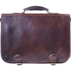 Leather briefcase in two compartments with double pockets on the front-29