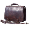 Leather briefcase in two compartments with double pockets on the front-20