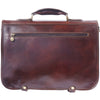Leather briefcase in two compartments with double pockets on the front-21