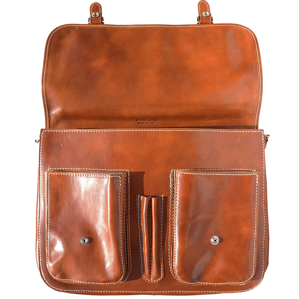 Leather briefcase with two compartments-7
