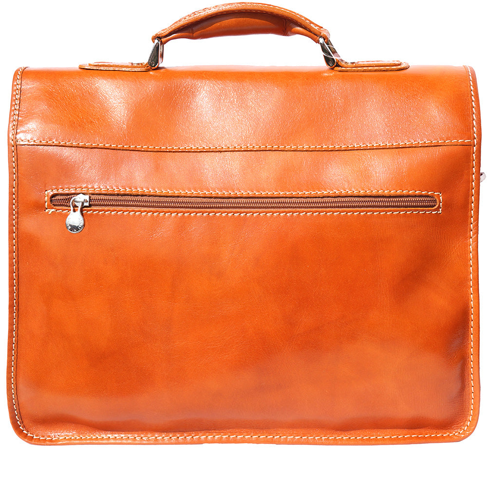 Leather briefcase with Laptop compartment inside-8