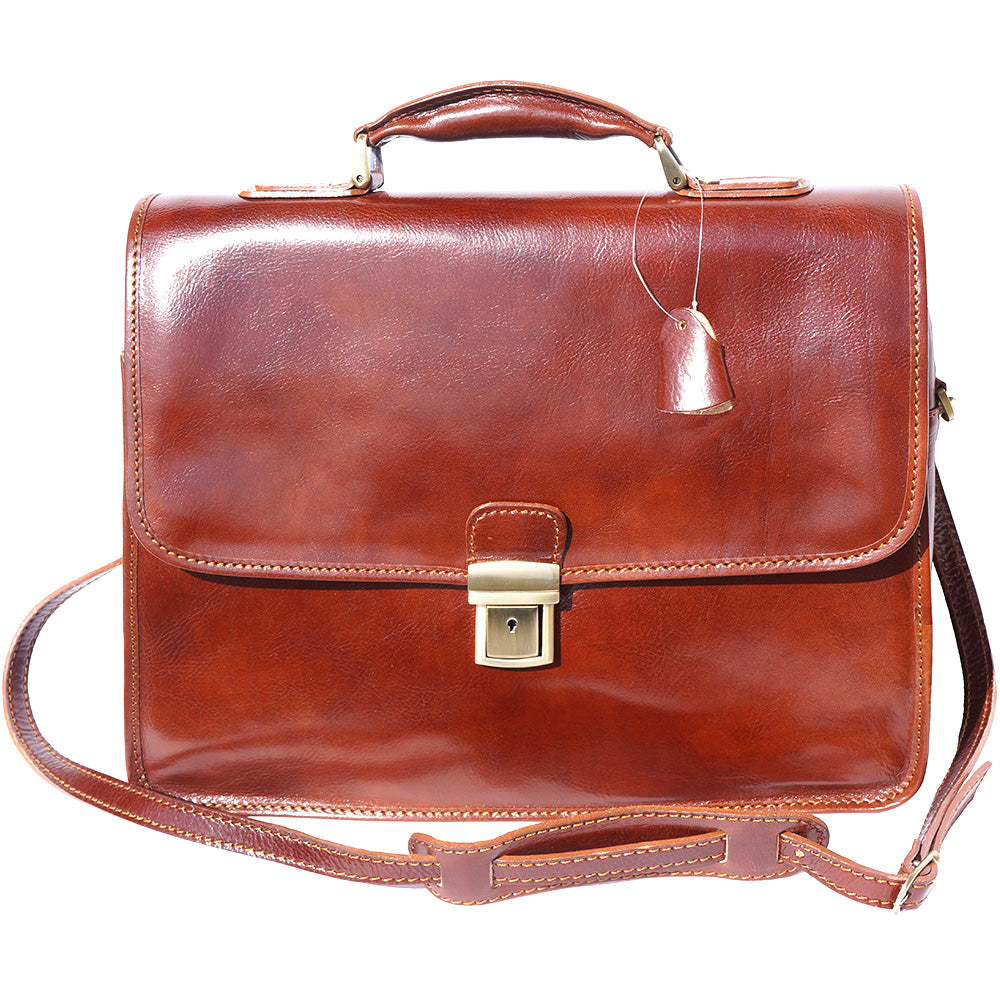 Leather briefcase with Laptop compartment inside-32