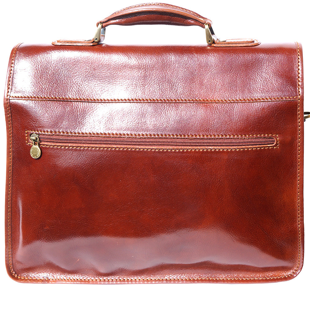 Leather briefcase with Laptop compartment inside-16