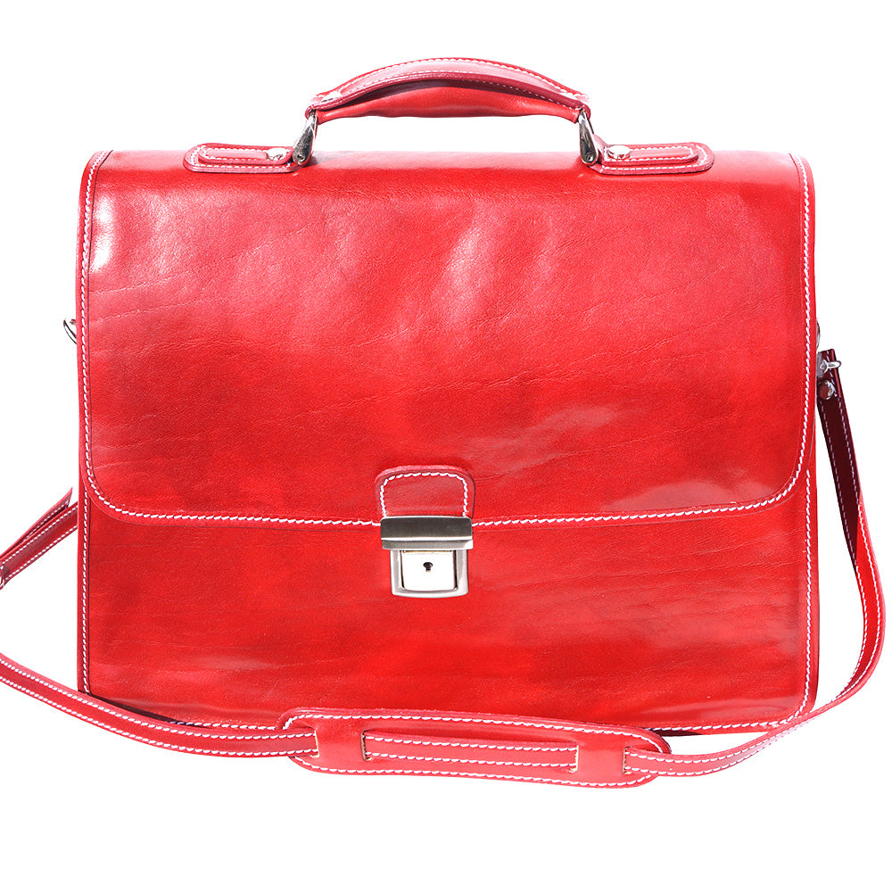 Leather briefcase with Laptop compartment inside-33