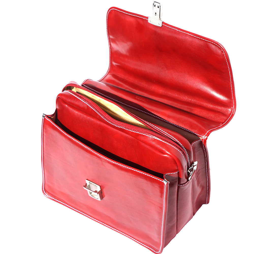 Leather briefcase with Laptop compartment inside-22