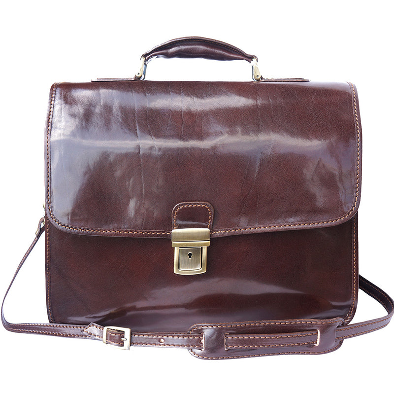 Leather briefcase with Laptop compartment inside-30