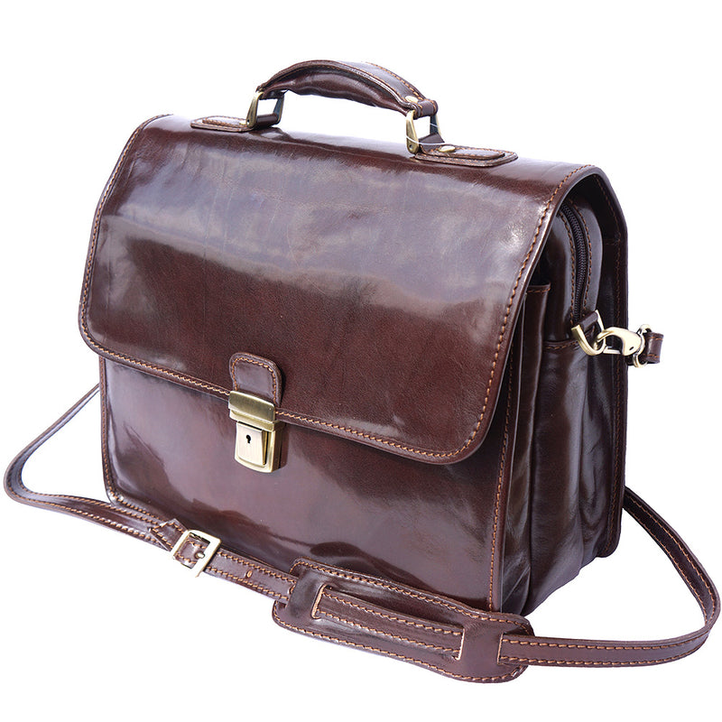 Leather briefcase with Laptop compartment inside-1