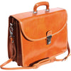 Genuine leather briefcase with three compartments-1