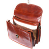 Genuine leather briefcase with three compartments-8