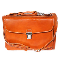 Leather briefcase Business class with two compartments-25