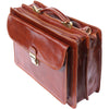 Leather briefcase Business class with two compartments-15