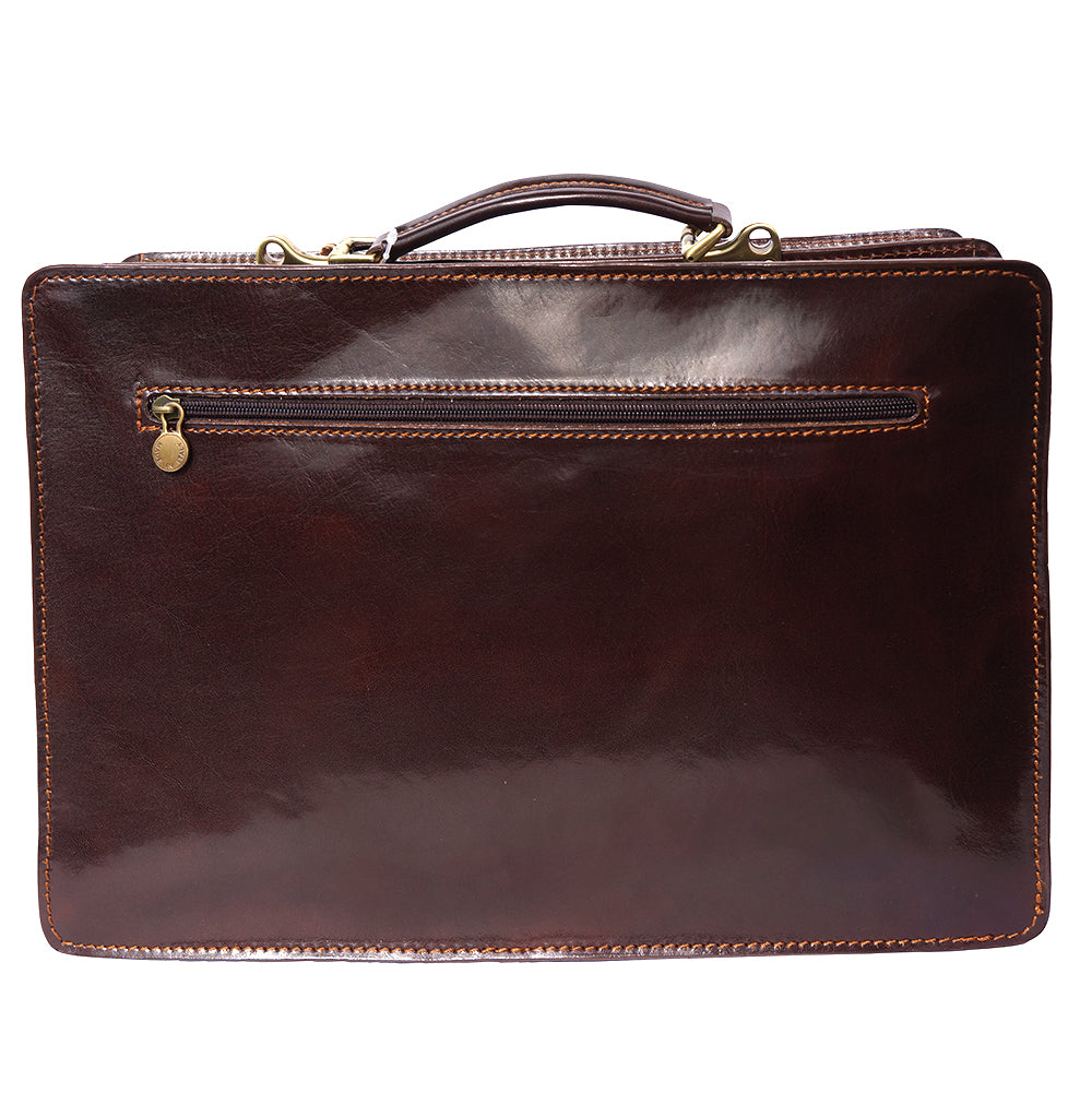 Leather briefcase Business class with two compartments-18