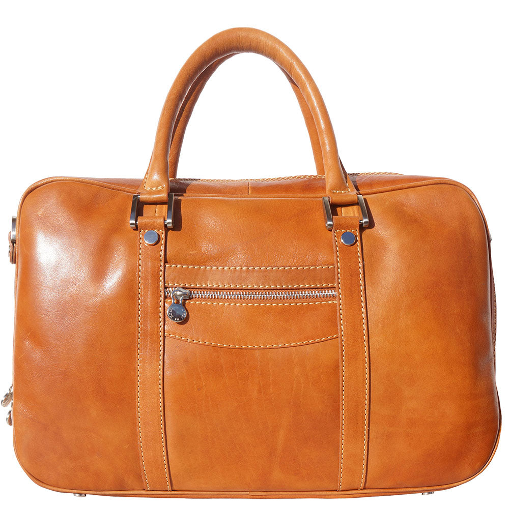 Gianpaolo tan leather 16 inch spacious briefcase