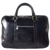 16 inch black leather briefcase - Gianpaolo