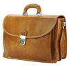 Leather Business Briefcase Beniamino with front pocket-13