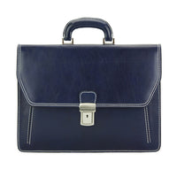 Corrado Leather Briefcase in blue