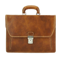 Corrado Leather Briefcase in tan
