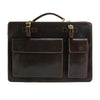 Unisex black leather business briefcase