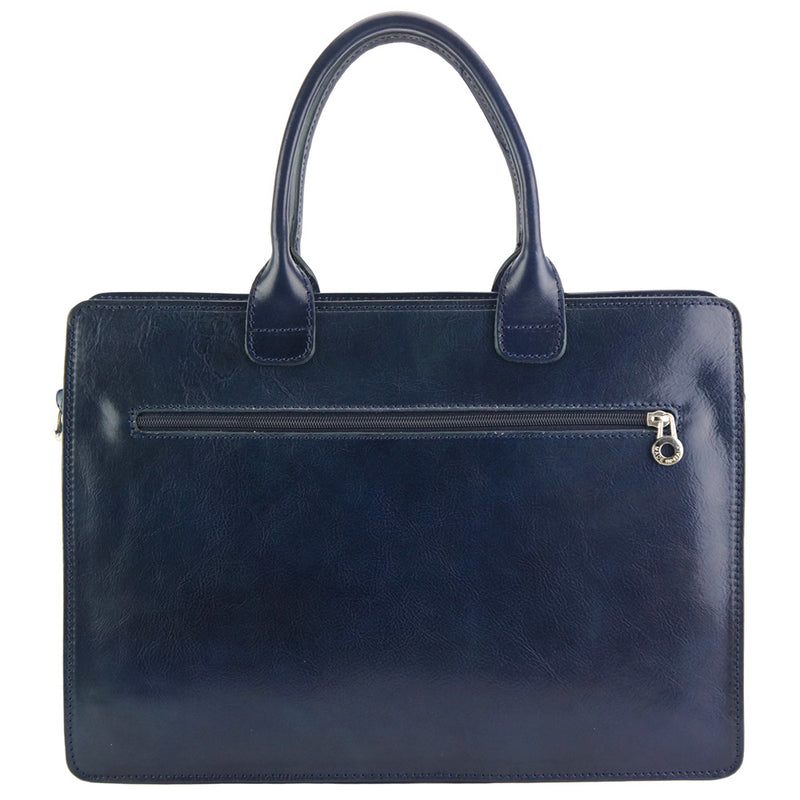 Giacinto blue leather business bag