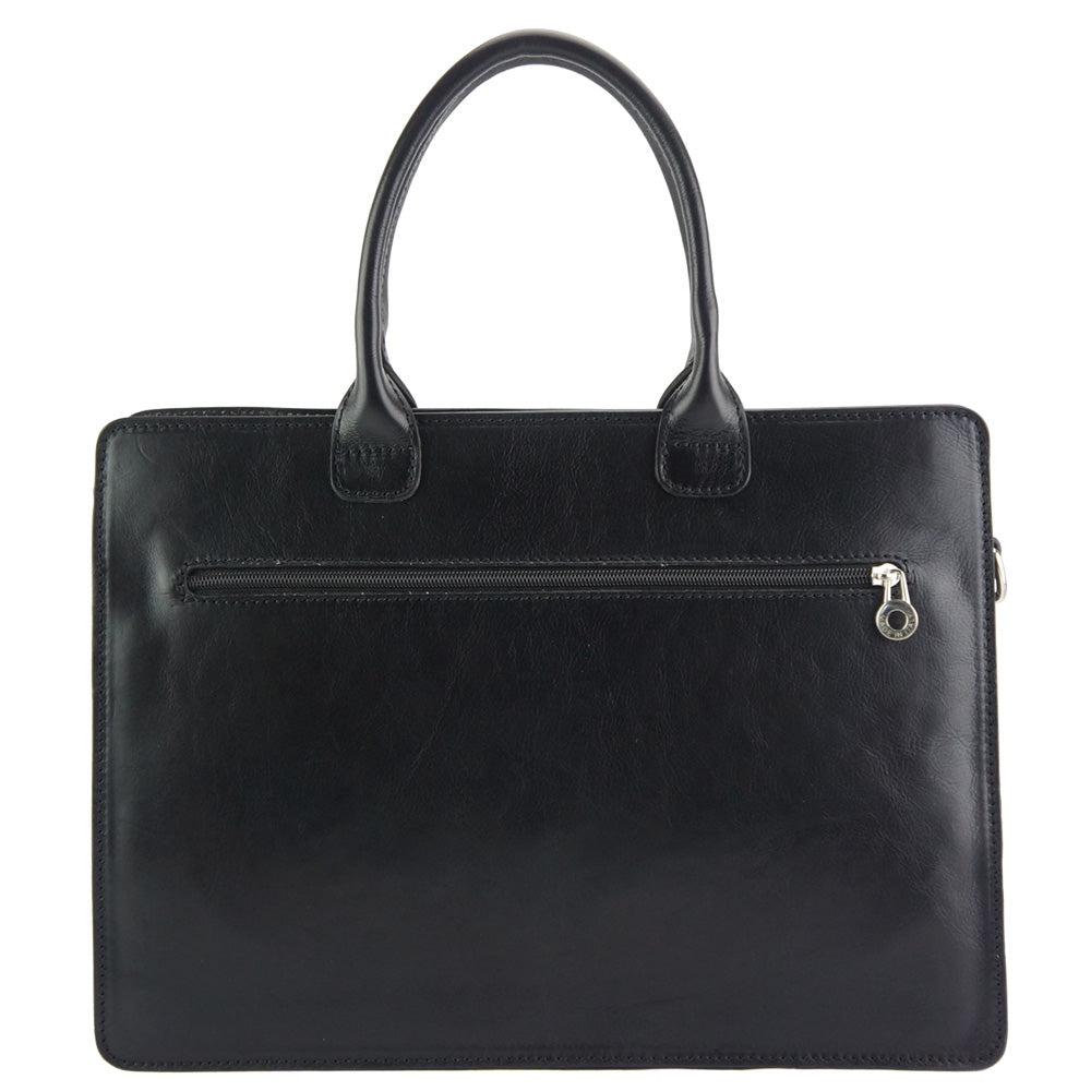 Giacinto black leather business bag 