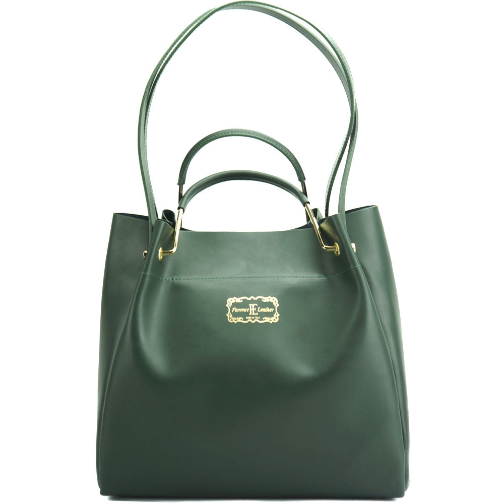Veronica dark green leather handbag