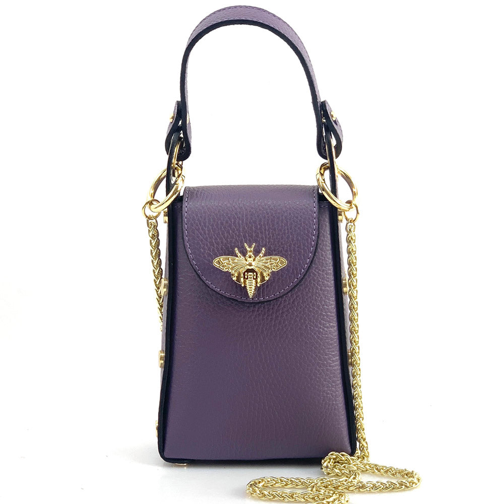 Bobbi Purple Leather Handbag for phone