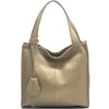 Zoe leather shoulder bag in taupe