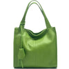 Zoe leather shoulder bag in green