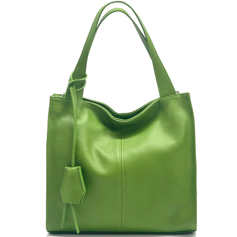 Zoe leather shoulder bag in green