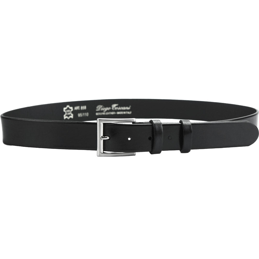 Belt Camuni 35 MM - black mens leather belt