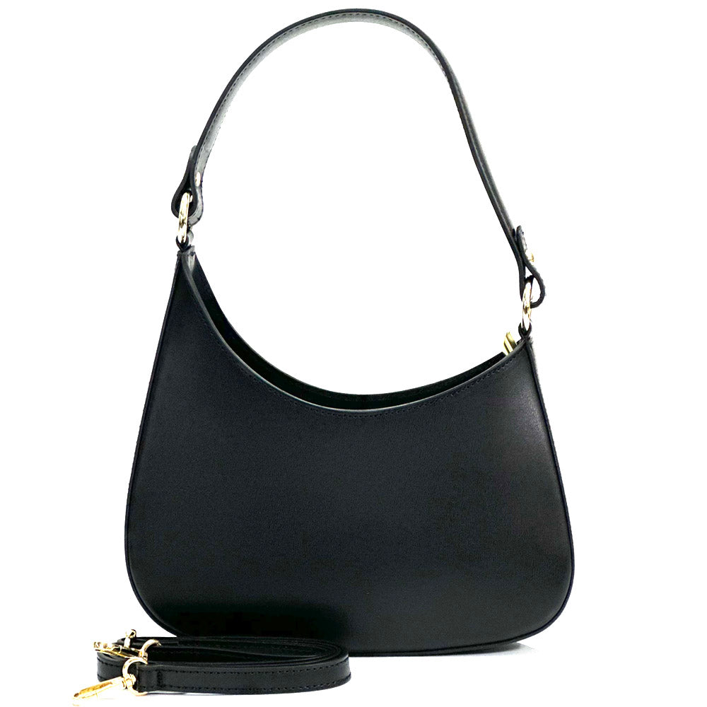 Eva Black Leather Hobo Bag
