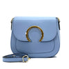 Clara leather Cross-body bag in the color light cyan