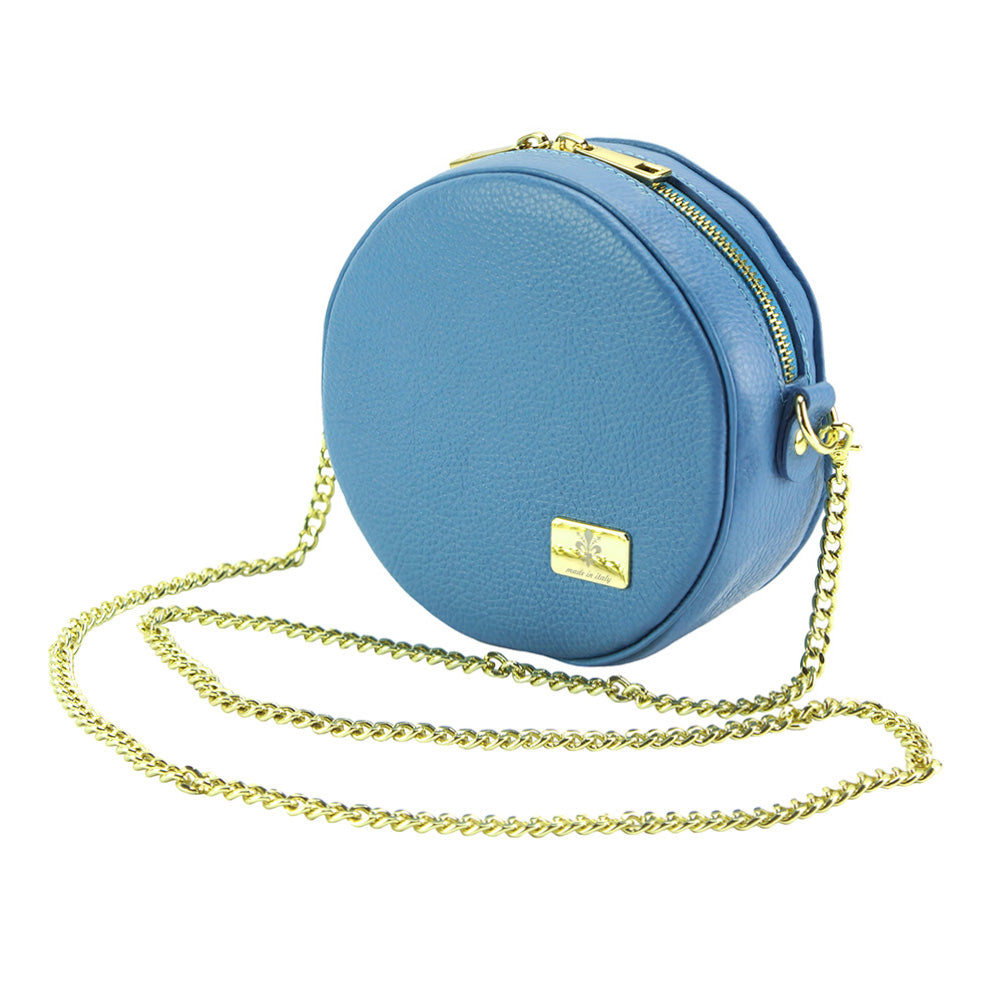 Lucrezia Cross-body leather bag with gold chain