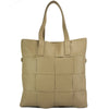 Dark Taupe quilted Italian leather tote bag