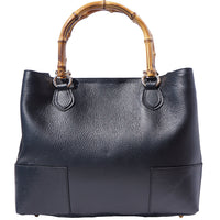 Front view of Fabrizia Tuscany Leather Handbag in black